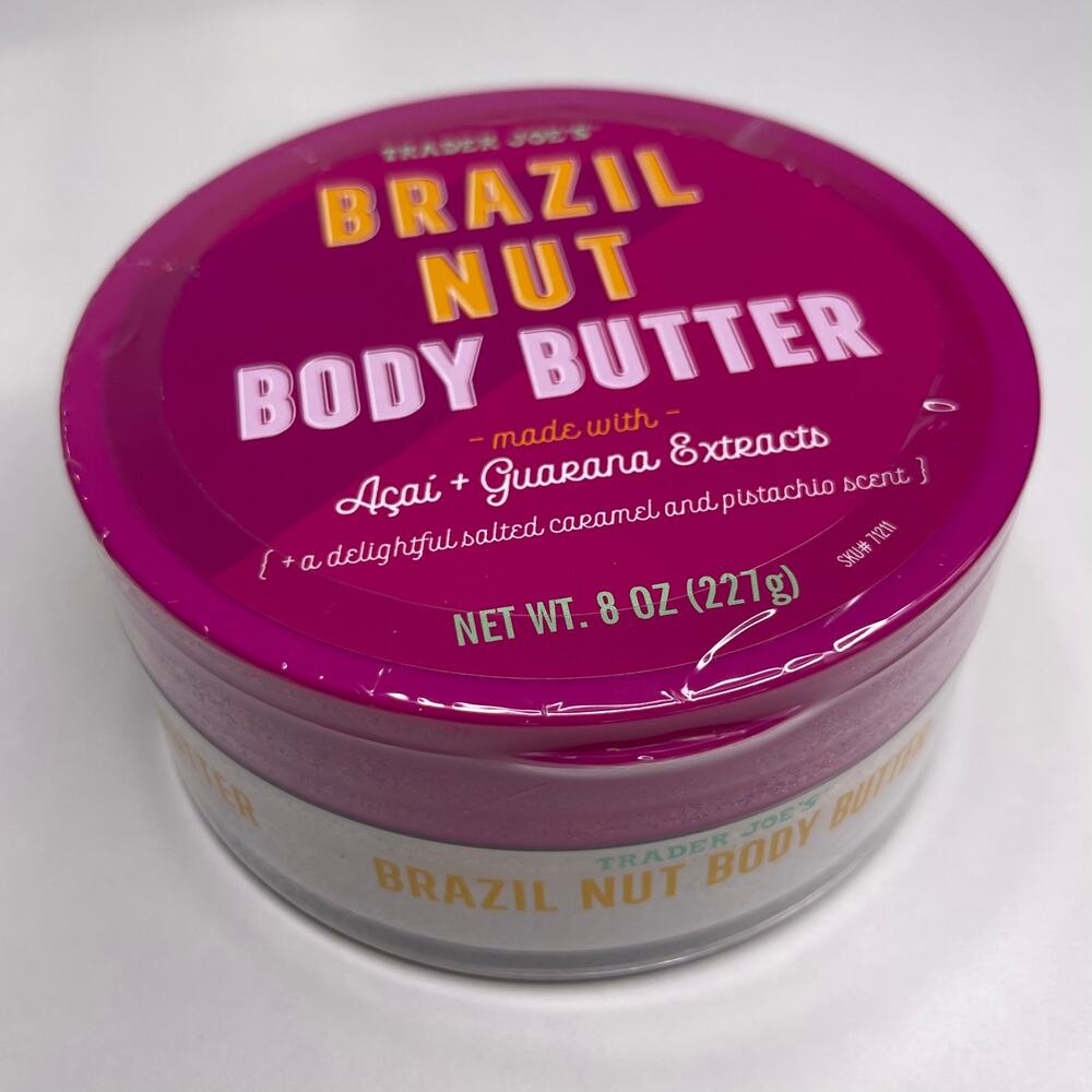 Trader Joe’s Brazil Nut Body Butter Moisturizer, Salted Caramel Pistachio Scent!